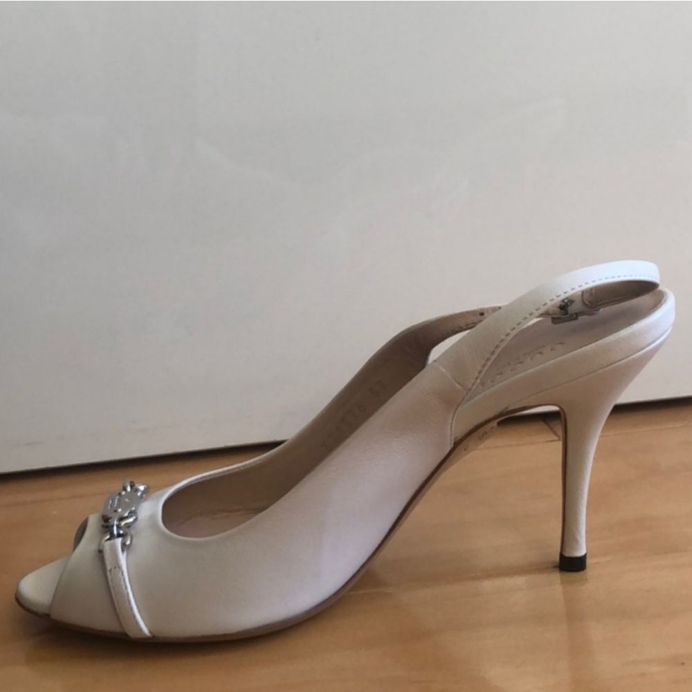 Gucci Horsebit Brand new Authentic White Sling back adjustable Heel Size 37.5 - Picture 7 of 10
